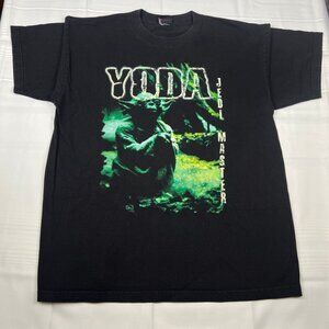 Vintage Yoda Master Jedi Star Wars T Shirt Mens XL Glow in the Dark Movie Promo